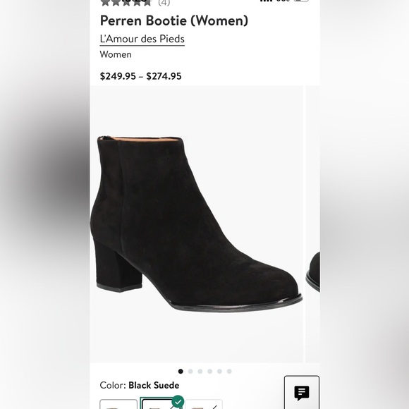 NIB LDP L'amour Des Pieds Black Perren Suede Bootie Women’s Size 8.5